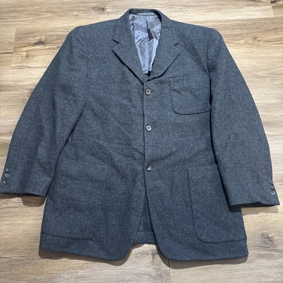 Ermenegildo Zegna Other - Ermenegildo Zegna Soft Black Gray Wool Cashmere Blazer Suit Coat EU 52R / US 42R